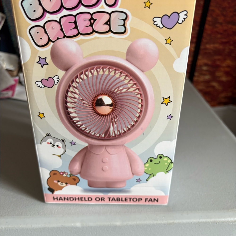 Pink Handheld or Tabletop Fan